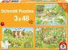 Puzzle "familles d'animaux" - 3 x 48 pièces