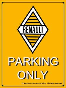 Plaque Renault Parking Only