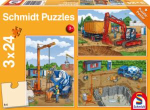 Puzzle "sur le chantier" - 3 x 24 pièces