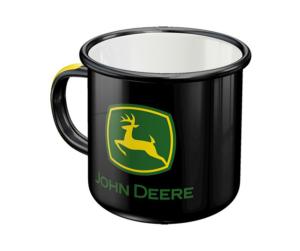 Tasse noire en émail John Deere