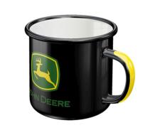 Tasse noire en émail John Deere