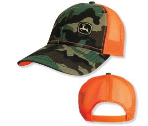 Casquette John Deere camo et orange