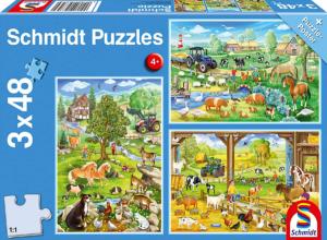 Puzzle La Ferme - 3 x 48 pièces