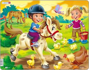 Puzzle "poney à la ferme" - 16 pièces