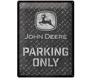 Plaque John Deere Parking Only noire