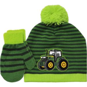 Bonnet + moufles John Deere rayé