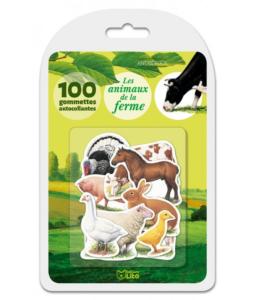 Lot de 100 gommettes les animaux de la ferme