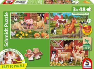 Puzzle animaux de la ferme - 3 x 48 pièces