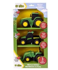 Coffret 3 tracteurs sons et lumières John Deere