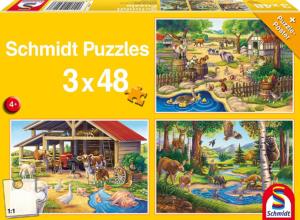 Puzzle "mes animaux préférés" - 3 x 48 pièces