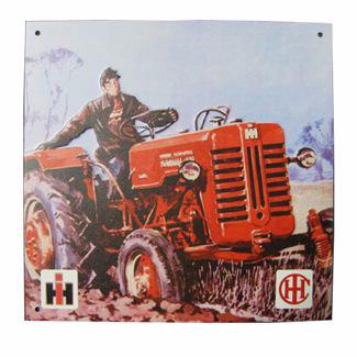 Plaque de métal estampée Case IH "Tracteur Farmall"