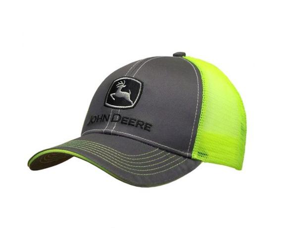 Casquette John Deere grise et fluo