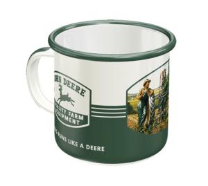 Tasse émaillée John Deere "Quality Farm Equipment"