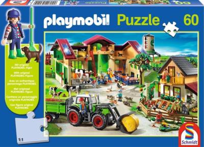 Puzzle de la ferme Playmobil + une figurine