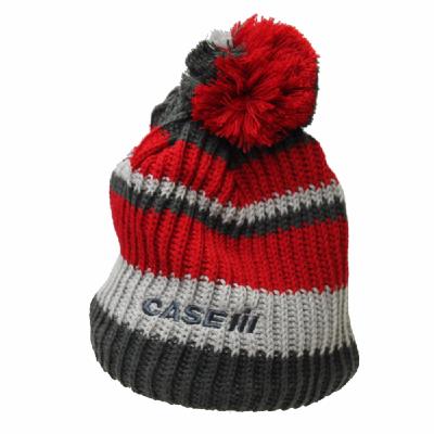 Bonnet tricoté à pompon « CASE IH »