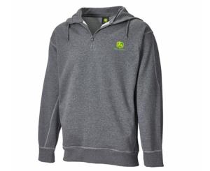 Sweat à capuche gris John Deere